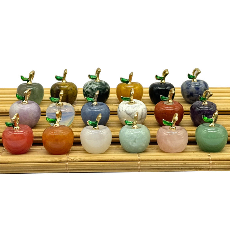 Apple Natural Stone Crystal Agate Amethyst Pink Pendants