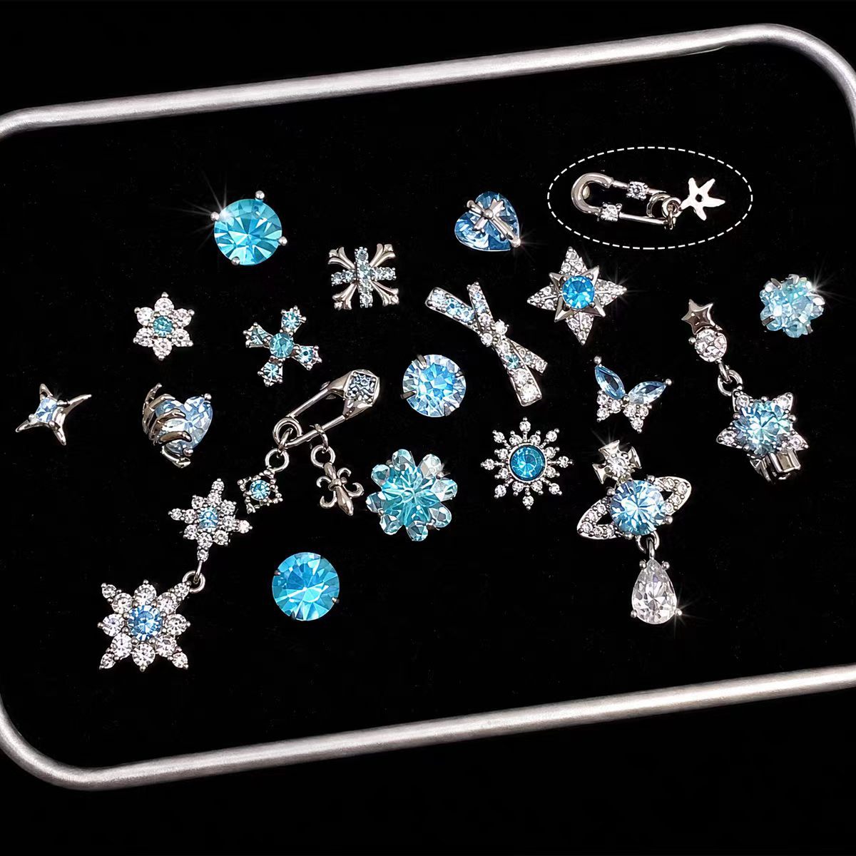 Pa Green Zirconium Umbilicaria Bone Nail Collection Earrings