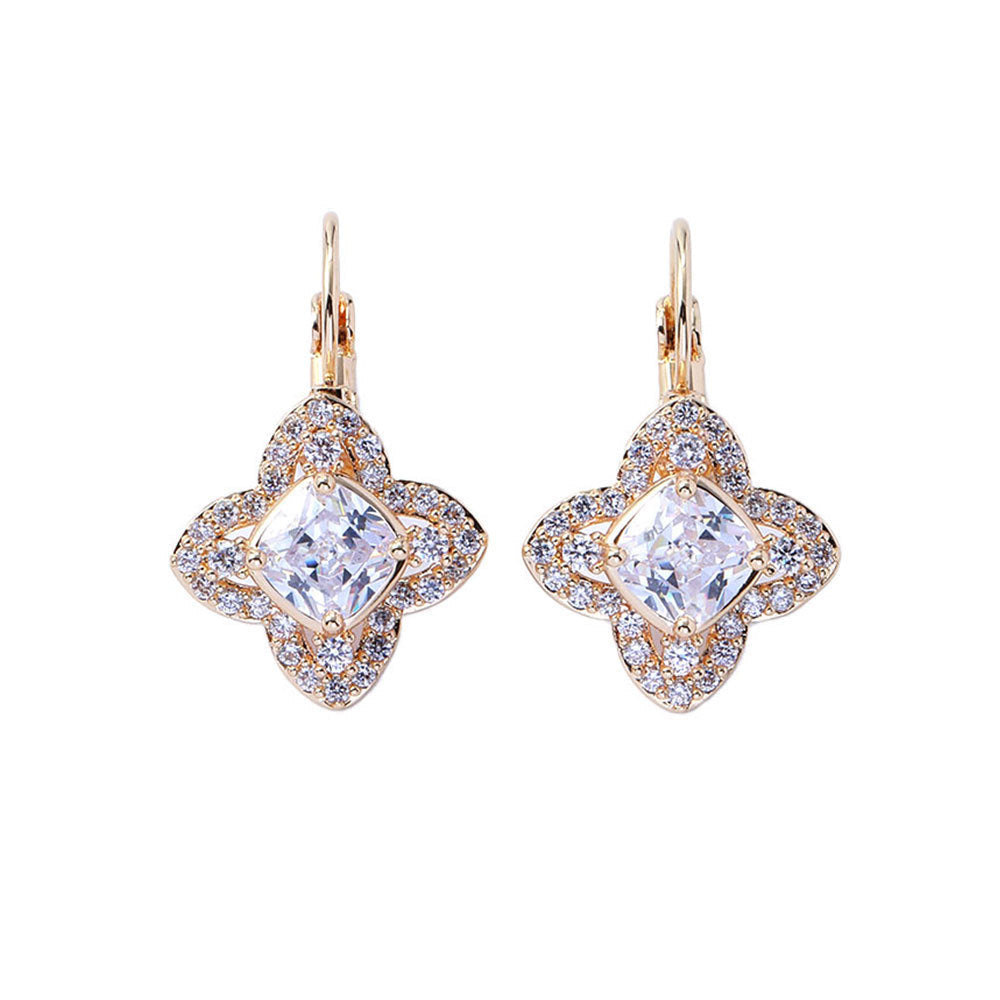 Clover Style Light Luxury Simple Diamond High Sense Jewelry Set