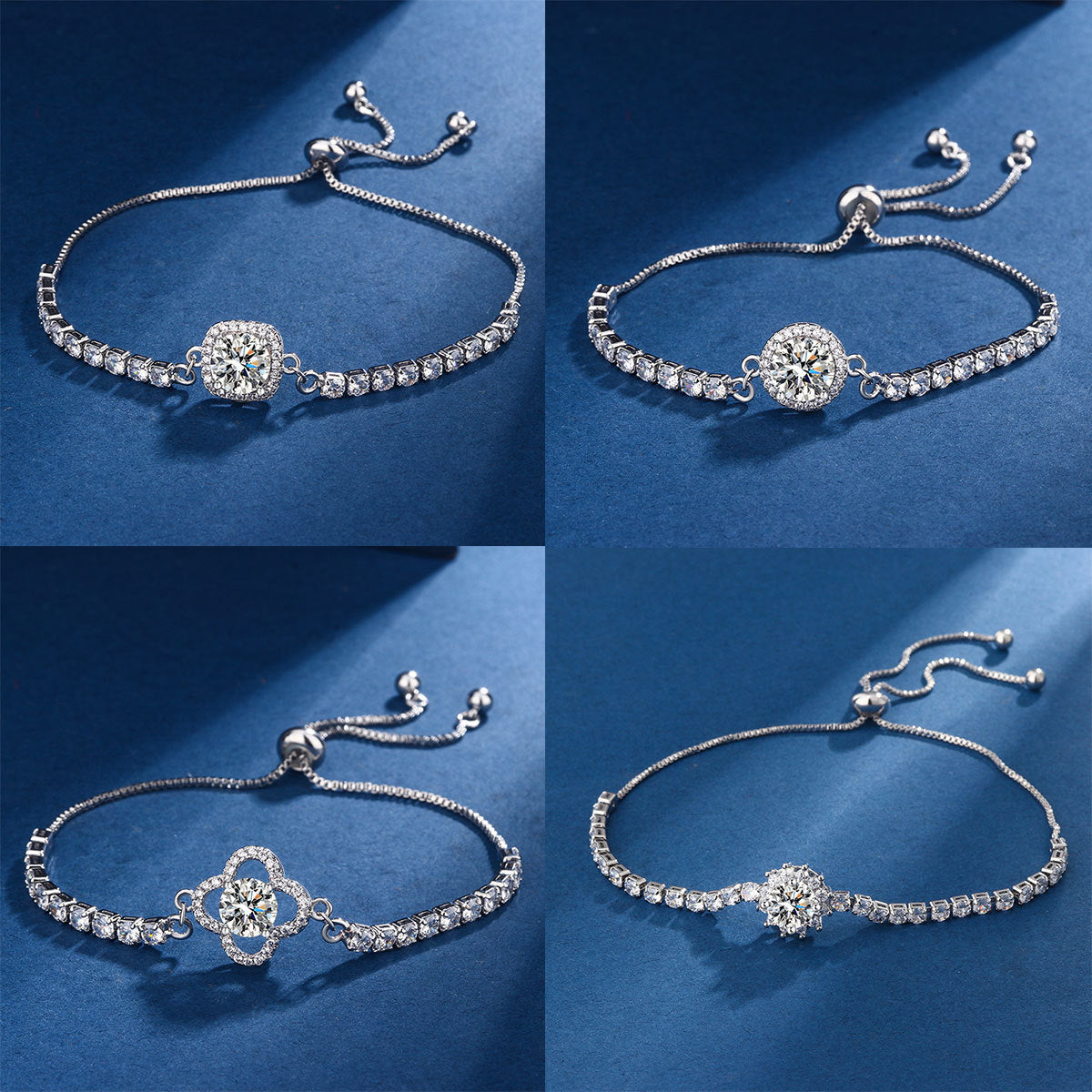 Bag Round Four-leaf Clover Adjustable Rhinestone Zircon Female Bracelet