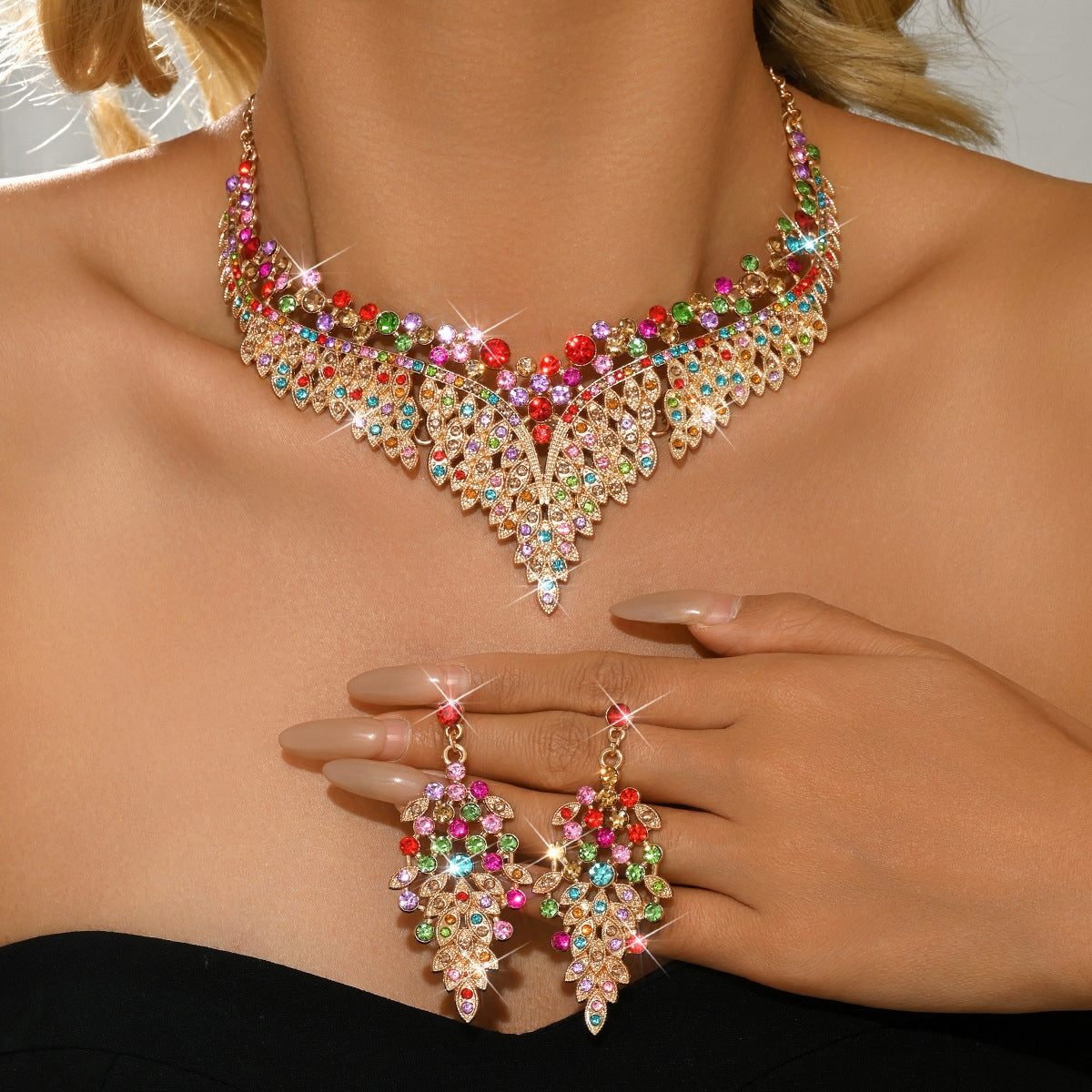 Women's Suite High Profile Retro Exquisite Design Banquet Dress Jewelry Set