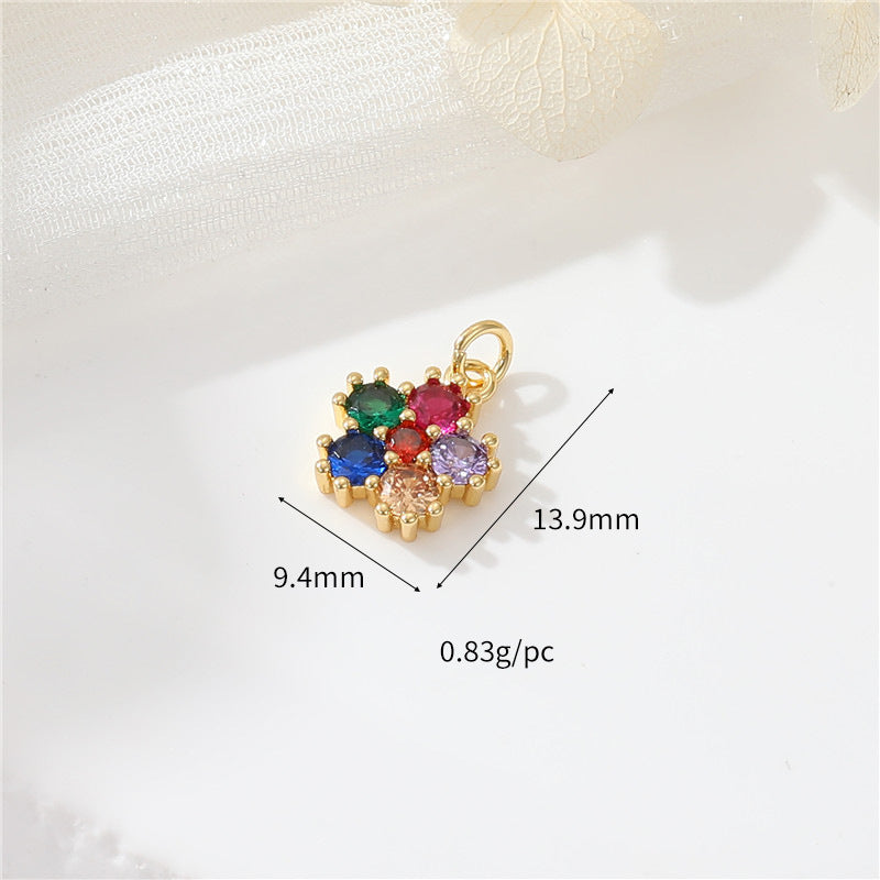 Inlaid Zircon Christmas Tree Clover Love Handmade Pendant