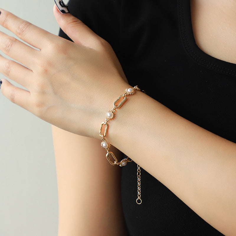 Bohemian Style Simple Graceful Imitation Pearl Suit Jewelry Set