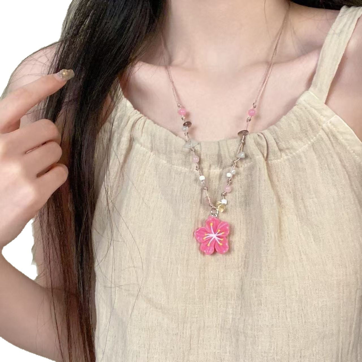 Colorful Beads Hand-knitted Rope Fashion Clavicle Necklace