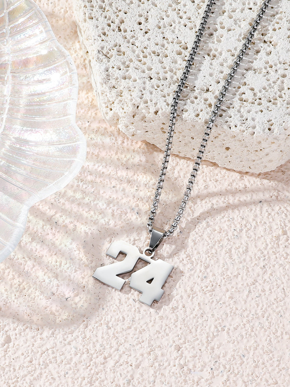 Fashion Stainless Steel Double-sided Digital Male Female Personality Hip Hop Necklaces