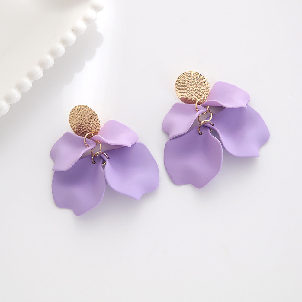 Women's Color Acrylic Pearl Tassel Spray Paint Eardrops Fashion Earrings