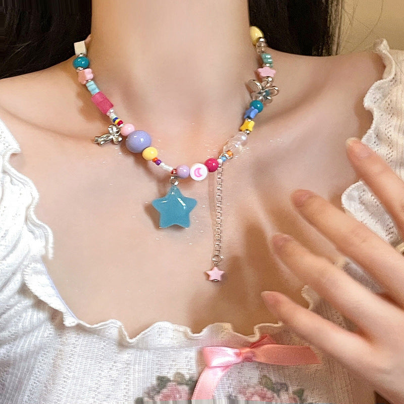Five-pointed Star Flower Love Sweet Cool Style Necklaces