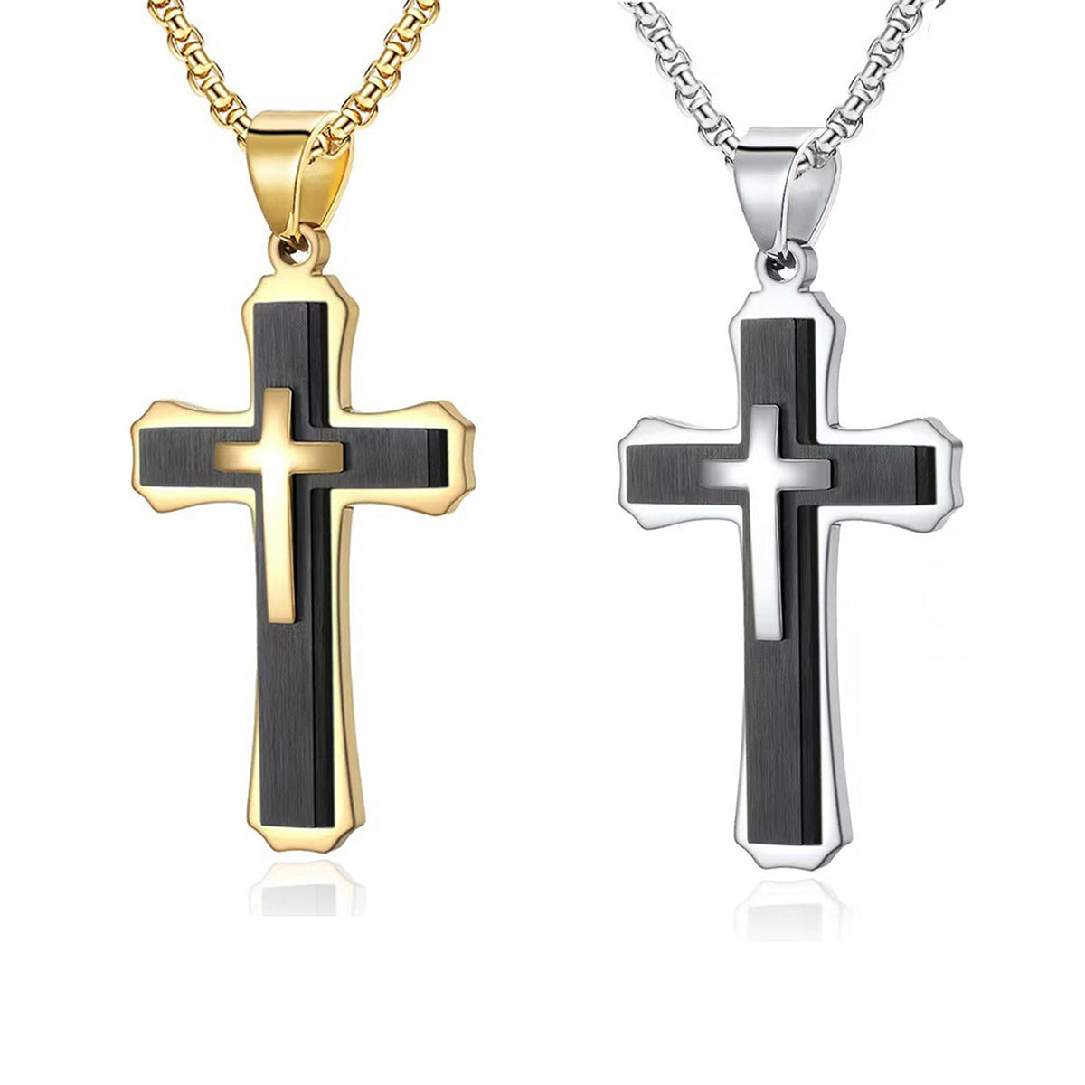 Durable Charming Men's Cross Stainless Steel Pendant