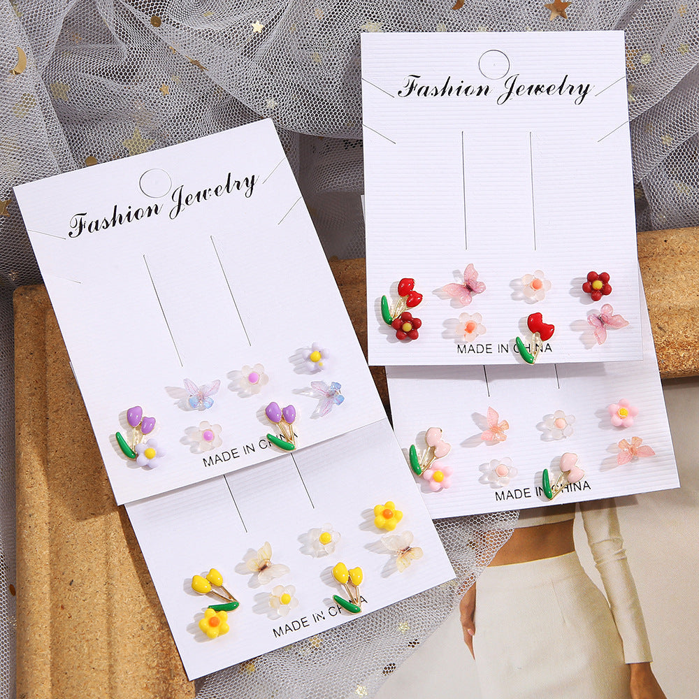 Sweet Fresh Niche Design Fruit Color Winter Stud Earrings