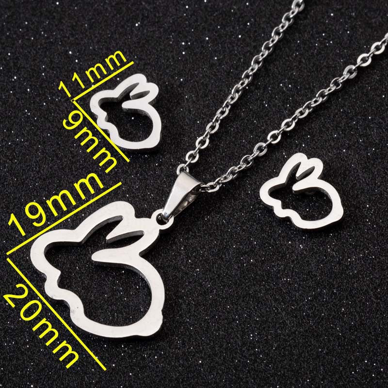 Rabbit Paper Crane Vintage Gold Plating Jewelry Set