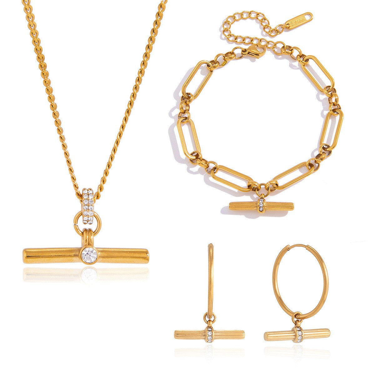 Titanium Steel Light Luxury Minority High-grade Jewelry Set