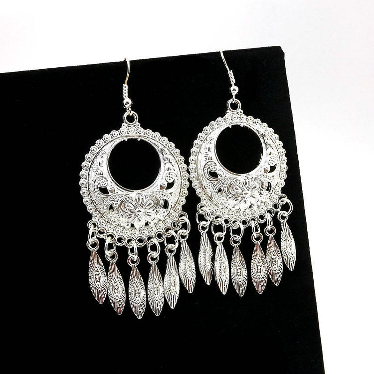 Women's Tibetan Sier Miao Eardrops Classical Ethnic Style Earrings