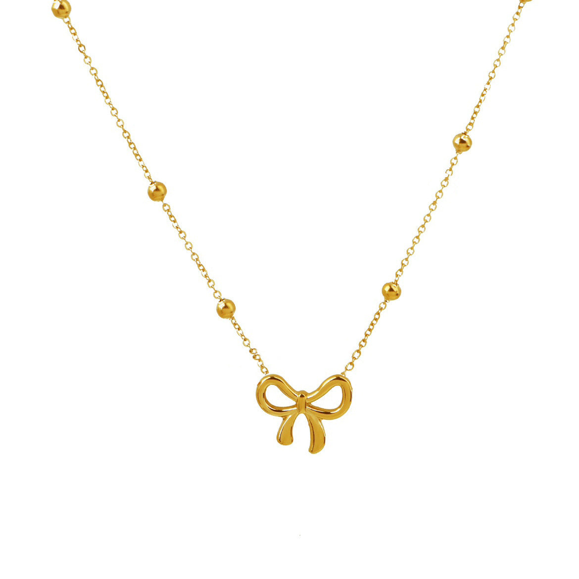 Women's Clavicle Chain Fashion Bowknot Titanium Steel Necklace