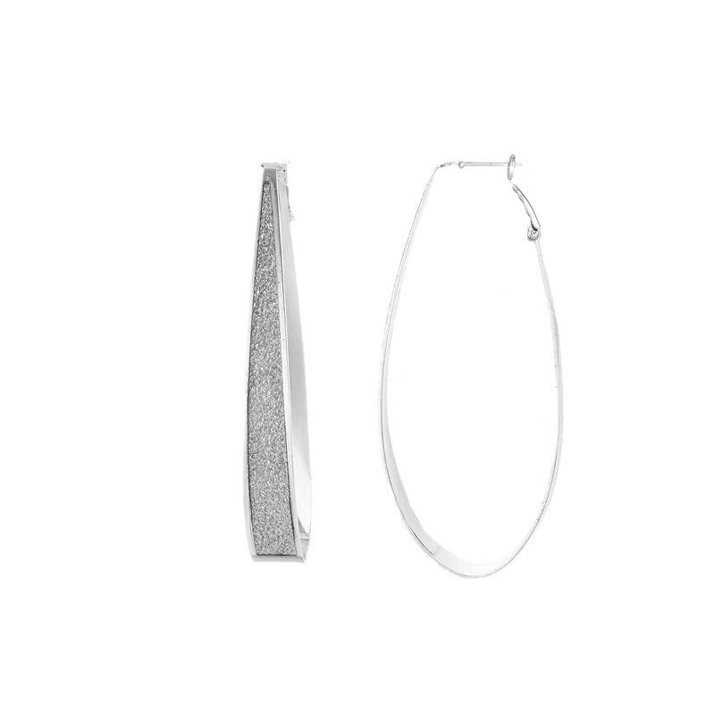 Sier-plated Patch Water-drop Eardrops U-shaped Nail Earrings