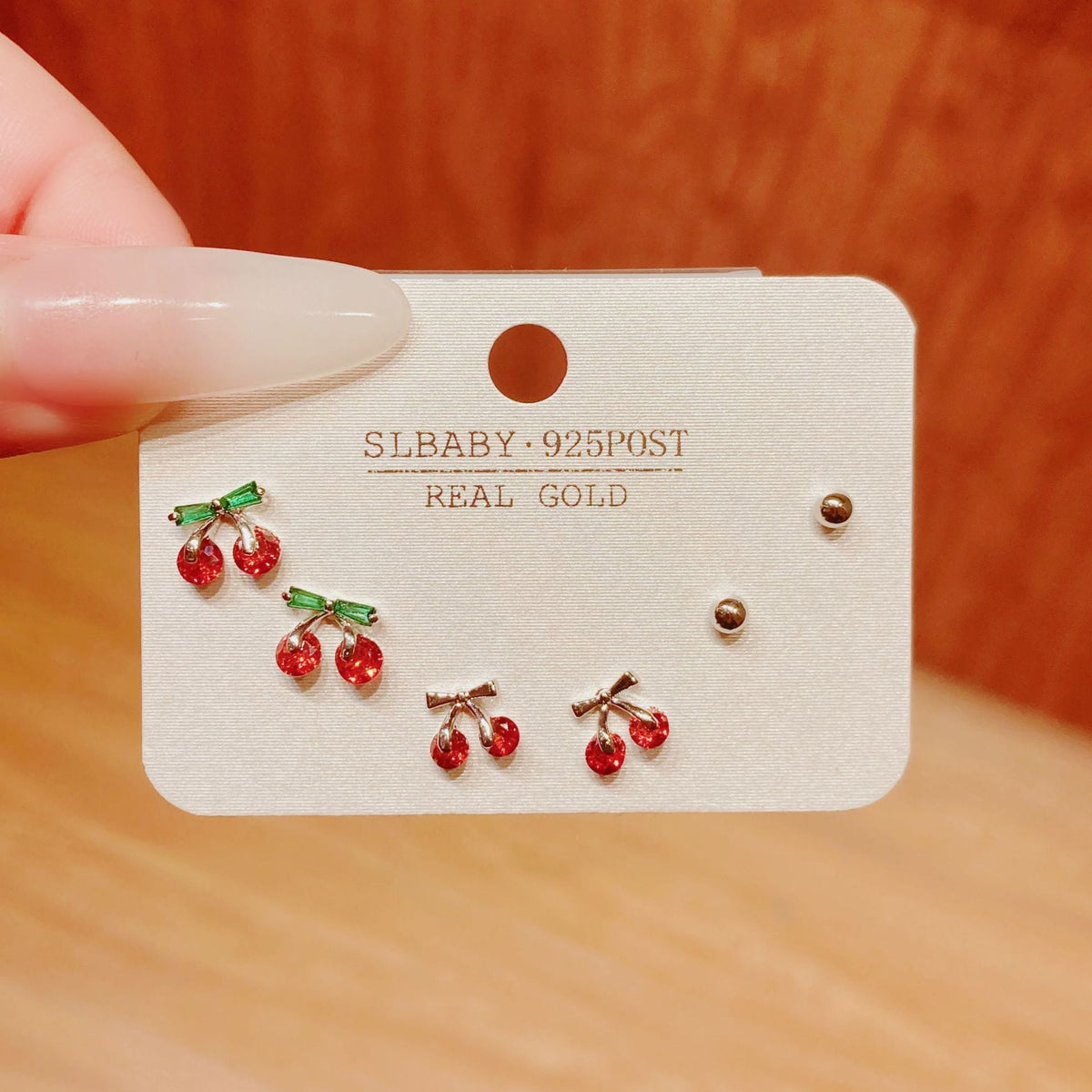 Horse Angola Red Female Cherry Camellia Stud Earrings