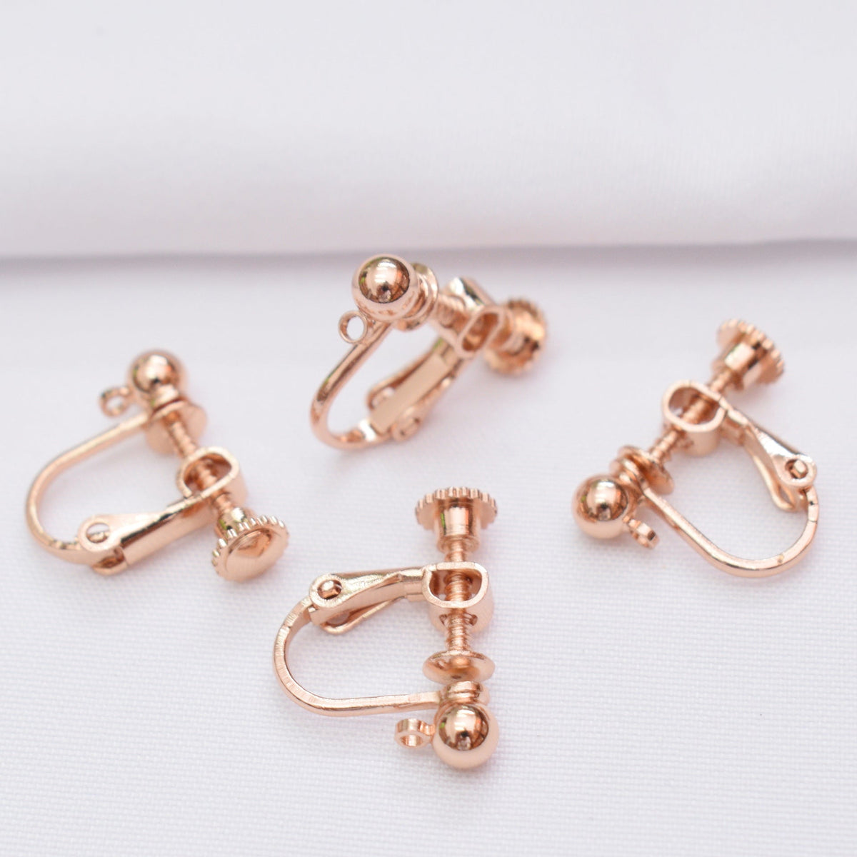Color Retention Gilded Spiral With Round Beads Rings