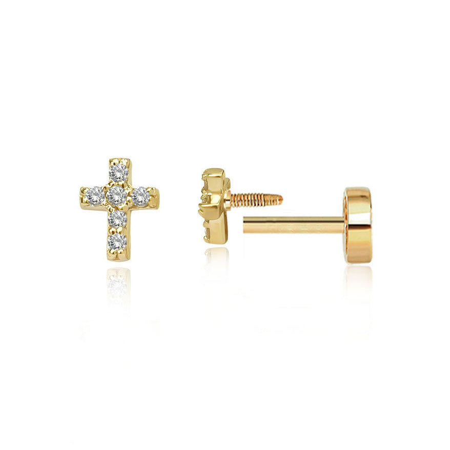 Piercing Cartilage Ear Bone Zircon Sier Flat Bottom Screw Rings