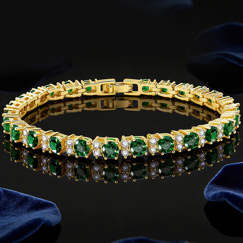 Women's Zircon Fashion Design Light Luxury Chain Gold Bracelet