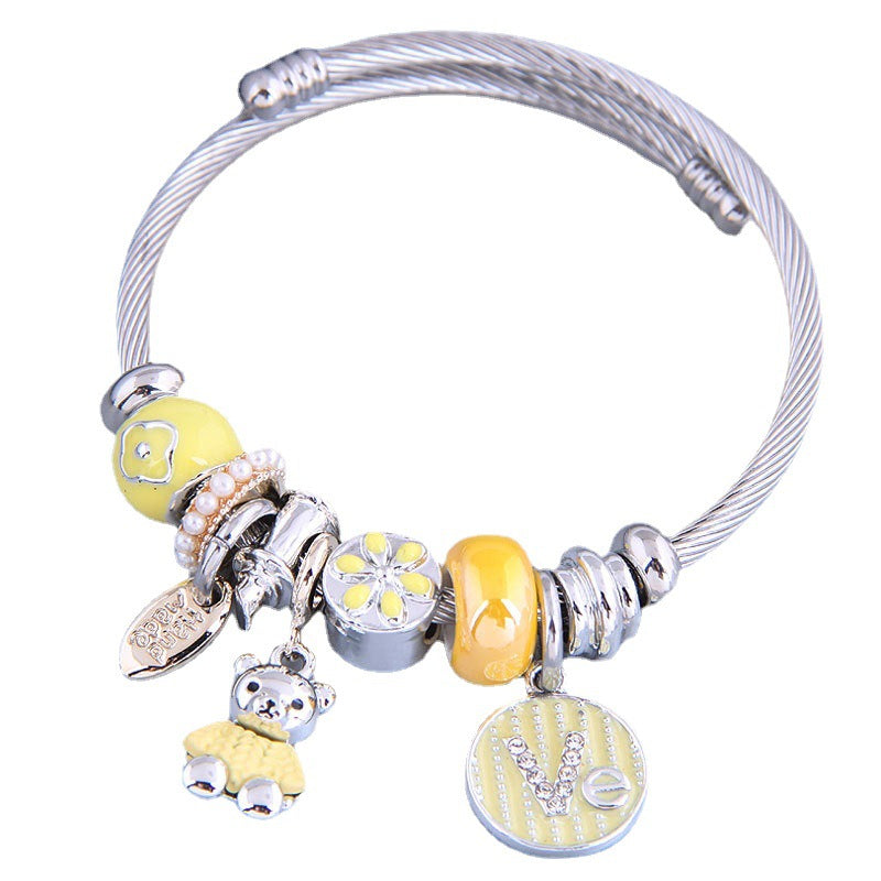 Charming Fashion Metal Cute Bear Temperament Bracelet