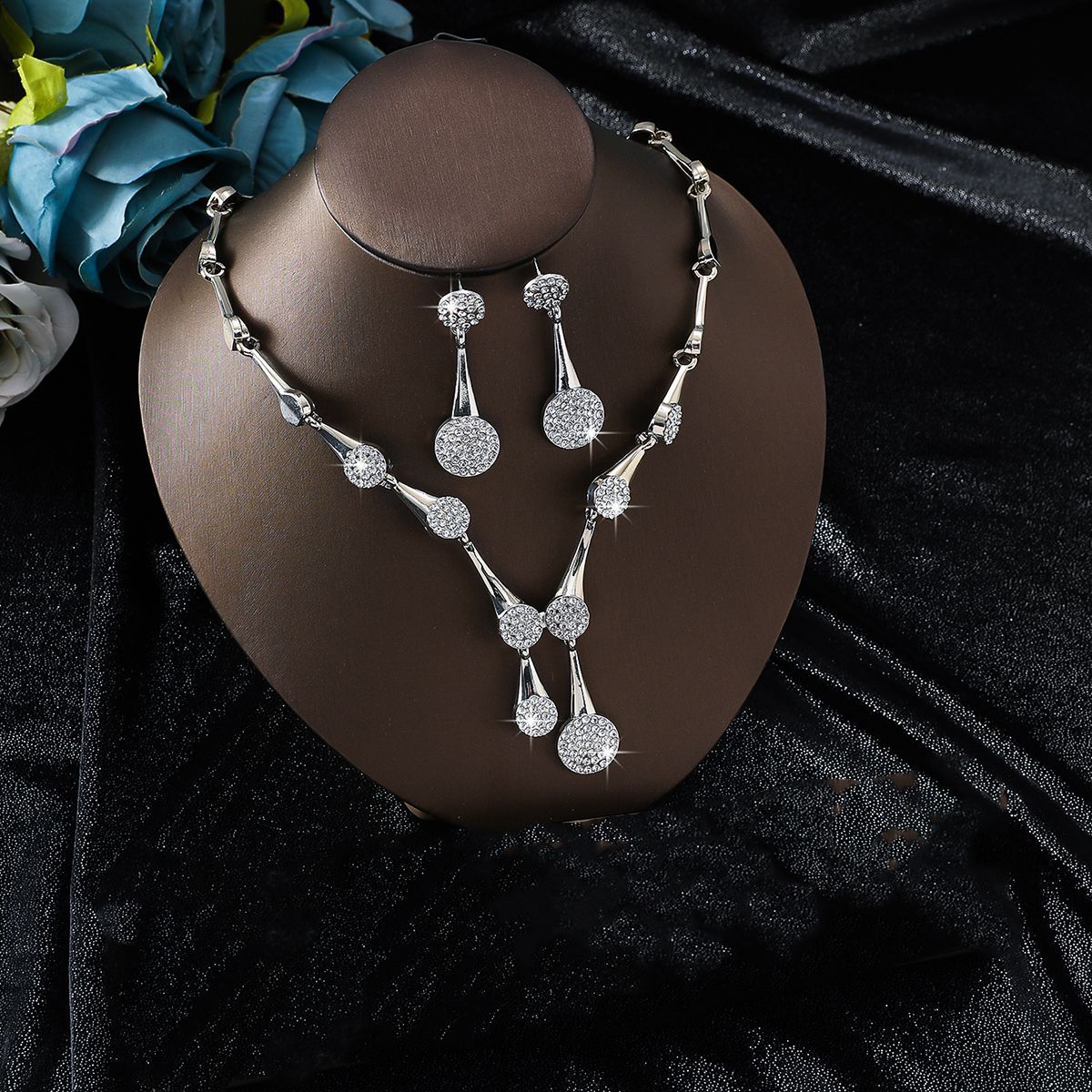 Splendid Diamond Alloy Suit Fashion Delicate Bridal Jewelry Set