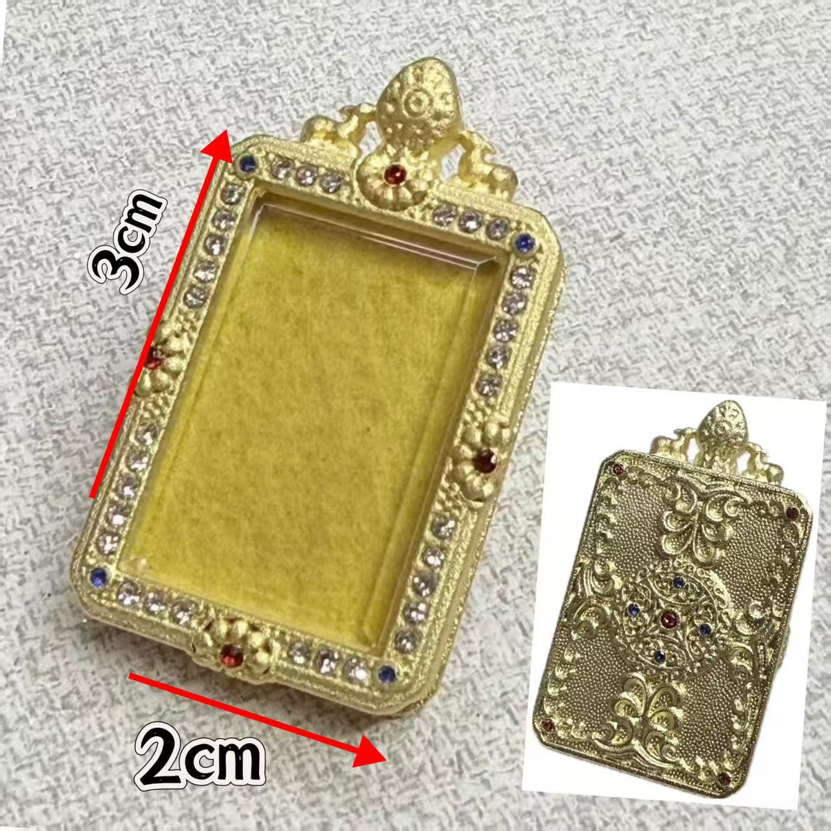 Crafts Jeweled Small Gold Bar Niche For Pendants