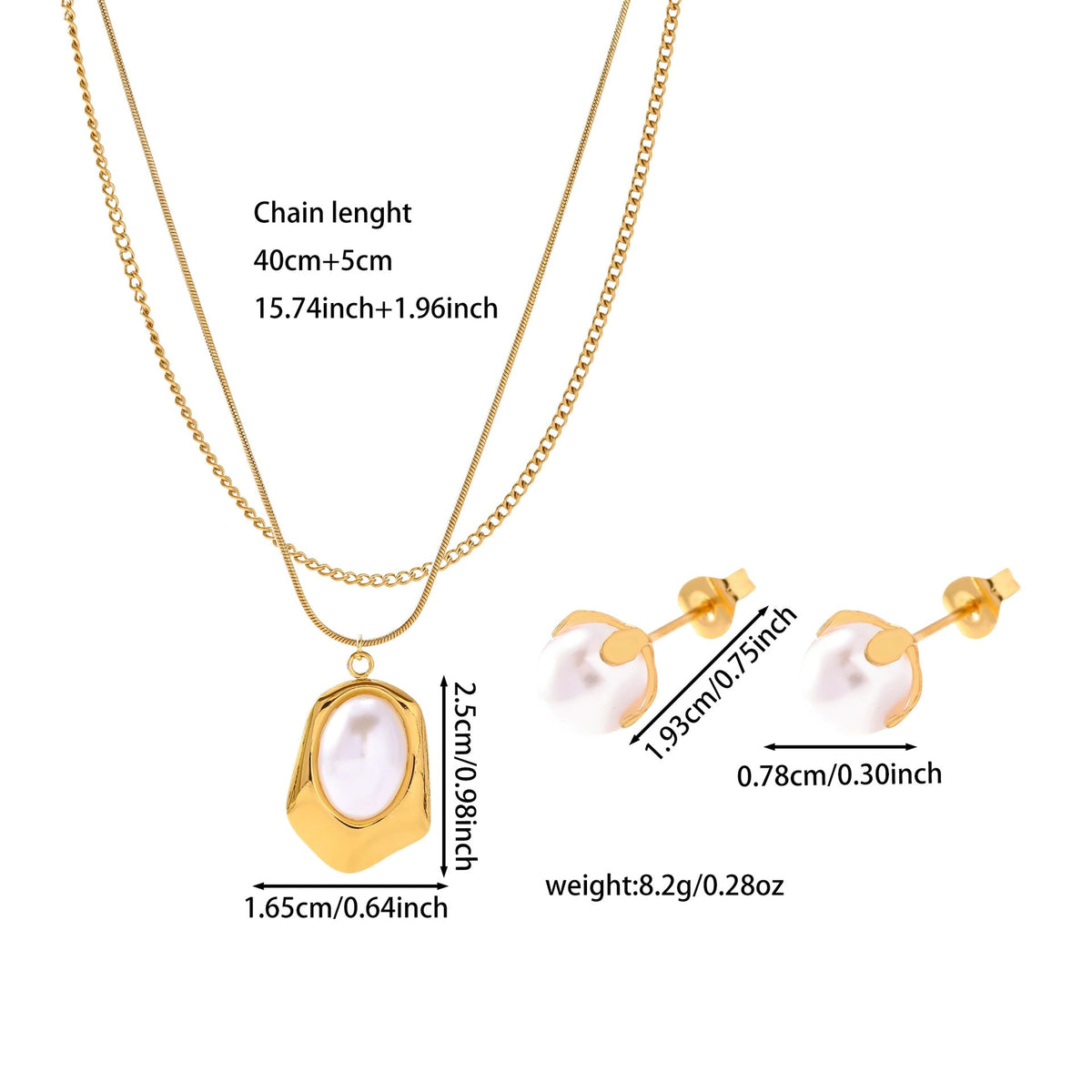 Women's French Stainless Steel Suite Light Luxury High-grade Jewelry Set