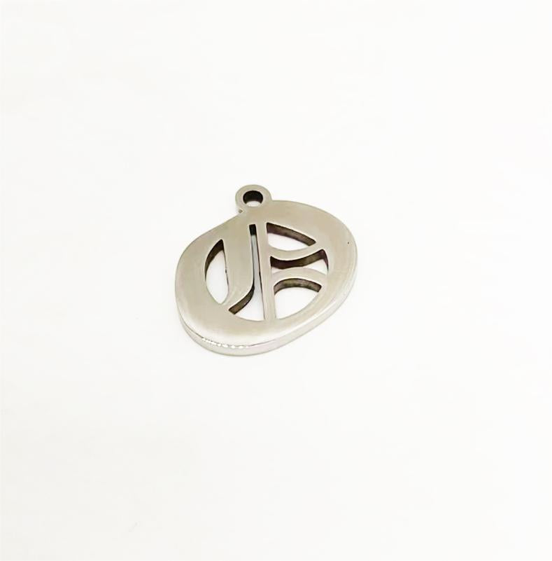Titanium Steel Retro Alphabet Outer Hole Round Artistic Pendant