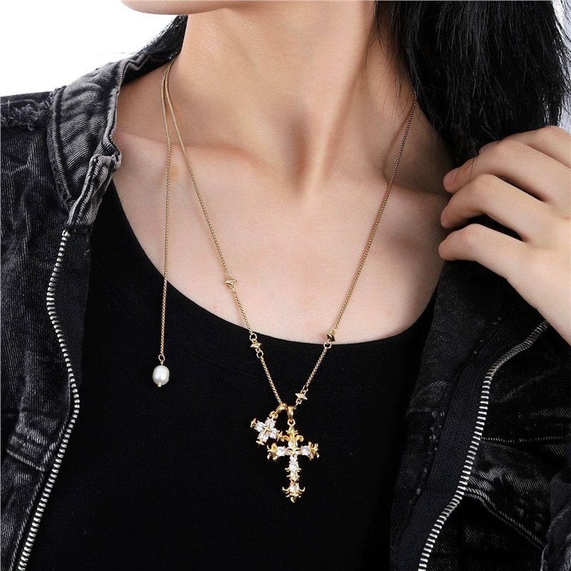 Holy Contract Series Cross Niche Long Necklace