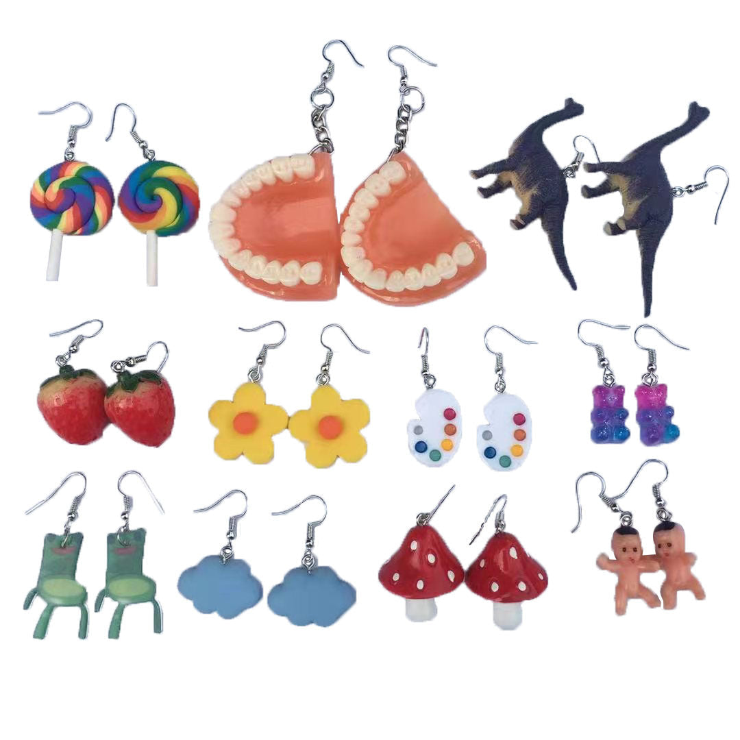 Eccentric Personality Fun Combination Cartoon Small Earrings