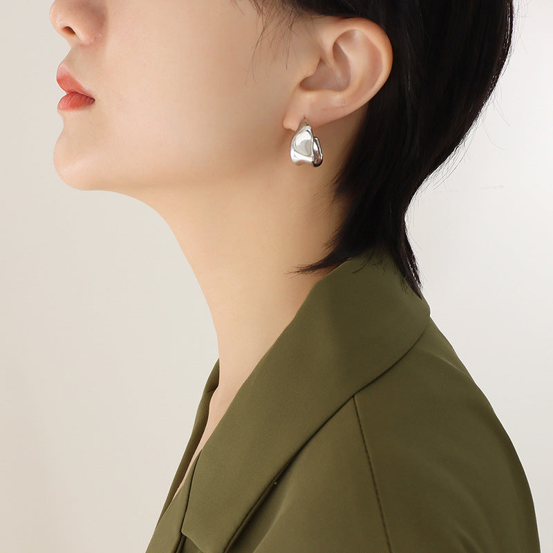 Fashion Irregular Dignified Sense Of Design Titanium Earrings