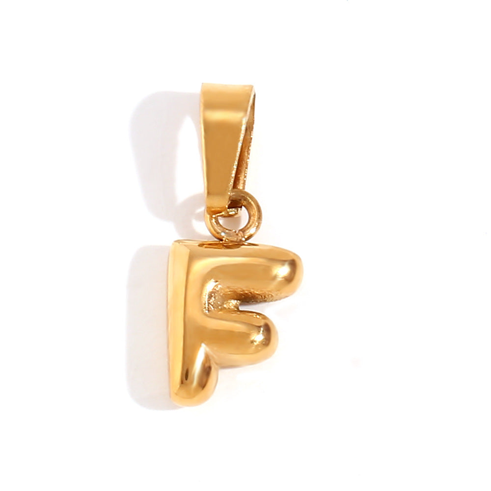 Bubble English Stainless Steel Gold Plated Pendant