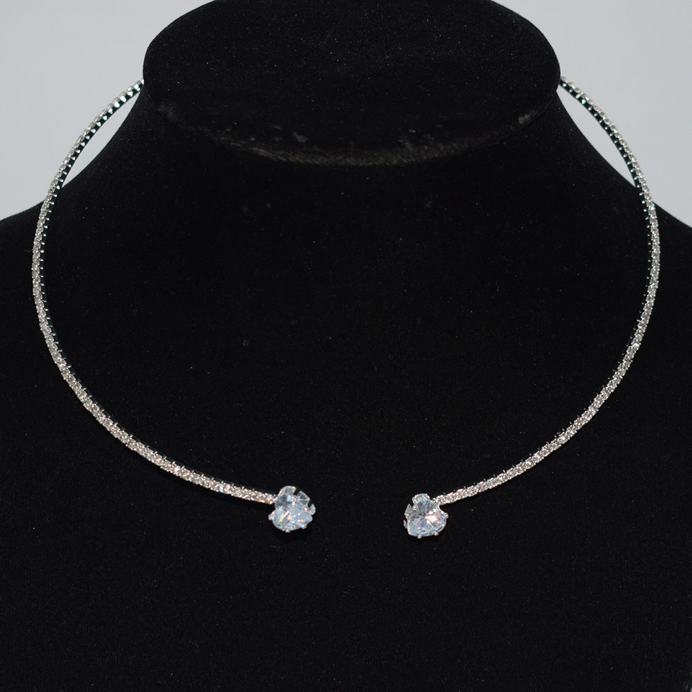 Popular Beam Neck Element Full Diamond Jewelry Set