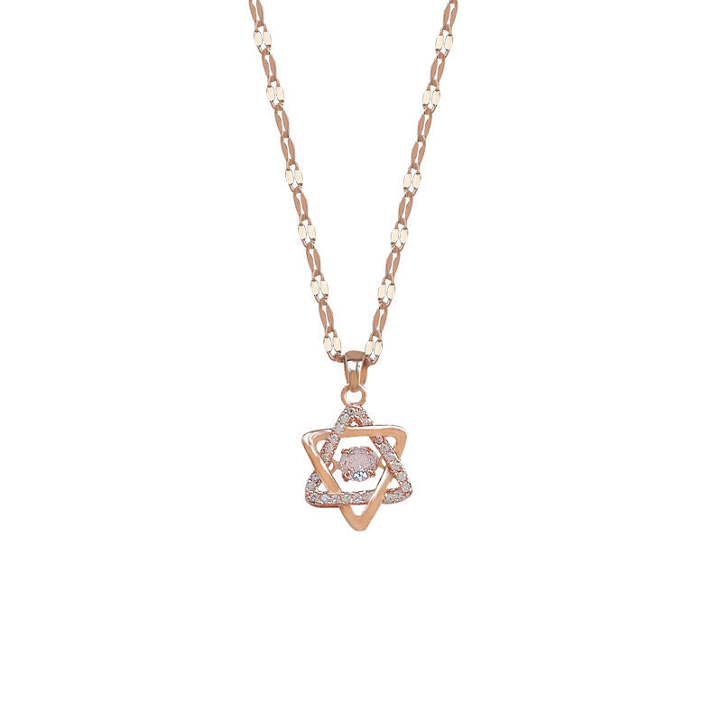 Women's Light Luxury Minority Design Sweater Chain Clavicle Six-pointed Necklaces