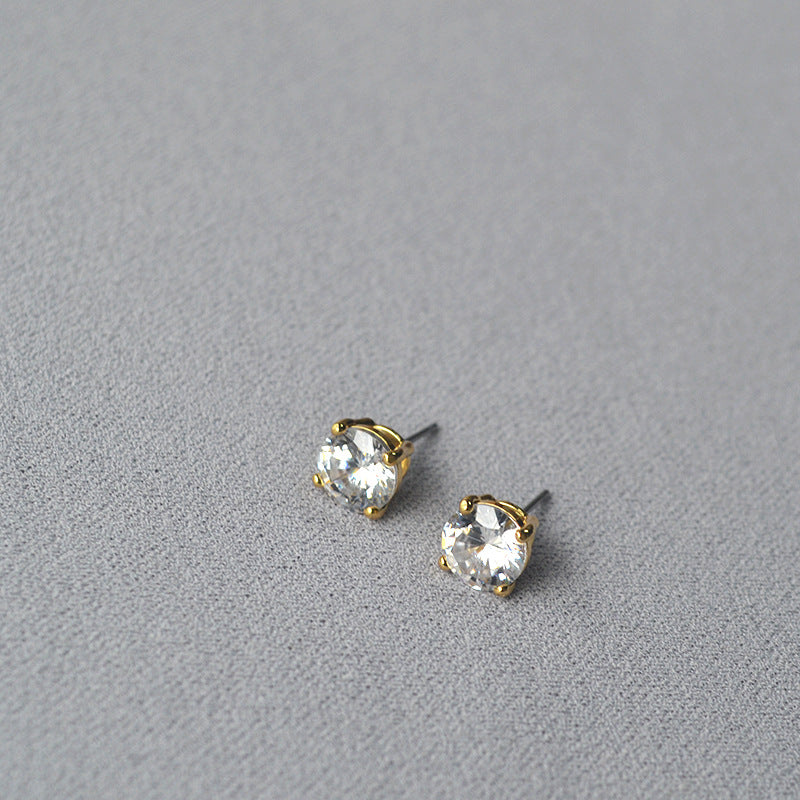 Round Rhinestone Commuter Exquisite Petite Stylish Simple Versatile Light Luxury Rings