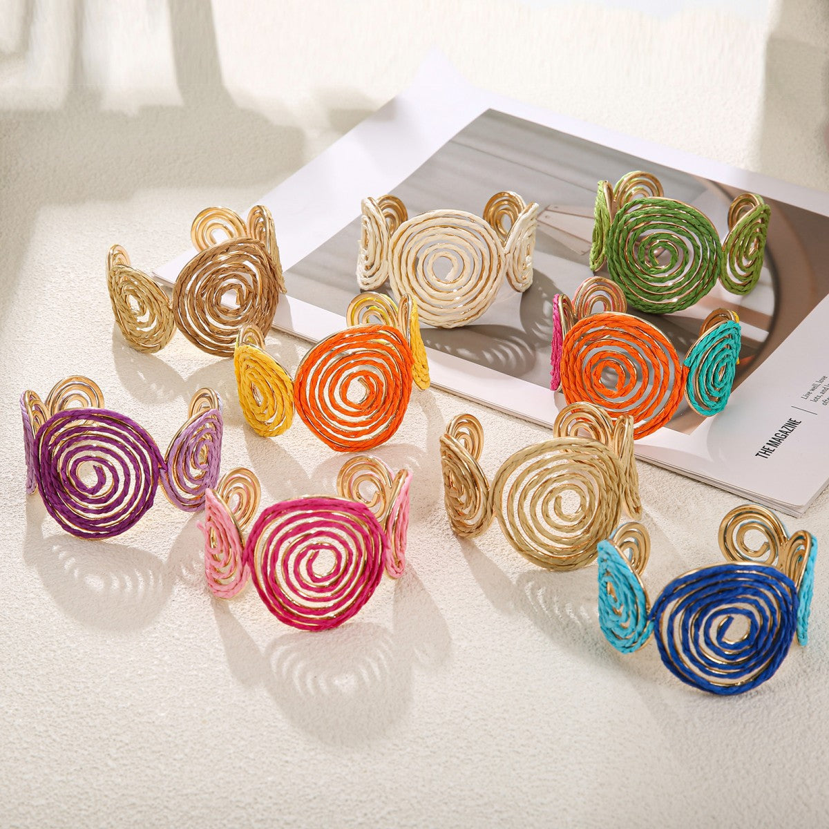 Cross Open Raffia Handmade Mosquito Coil Bracelet
