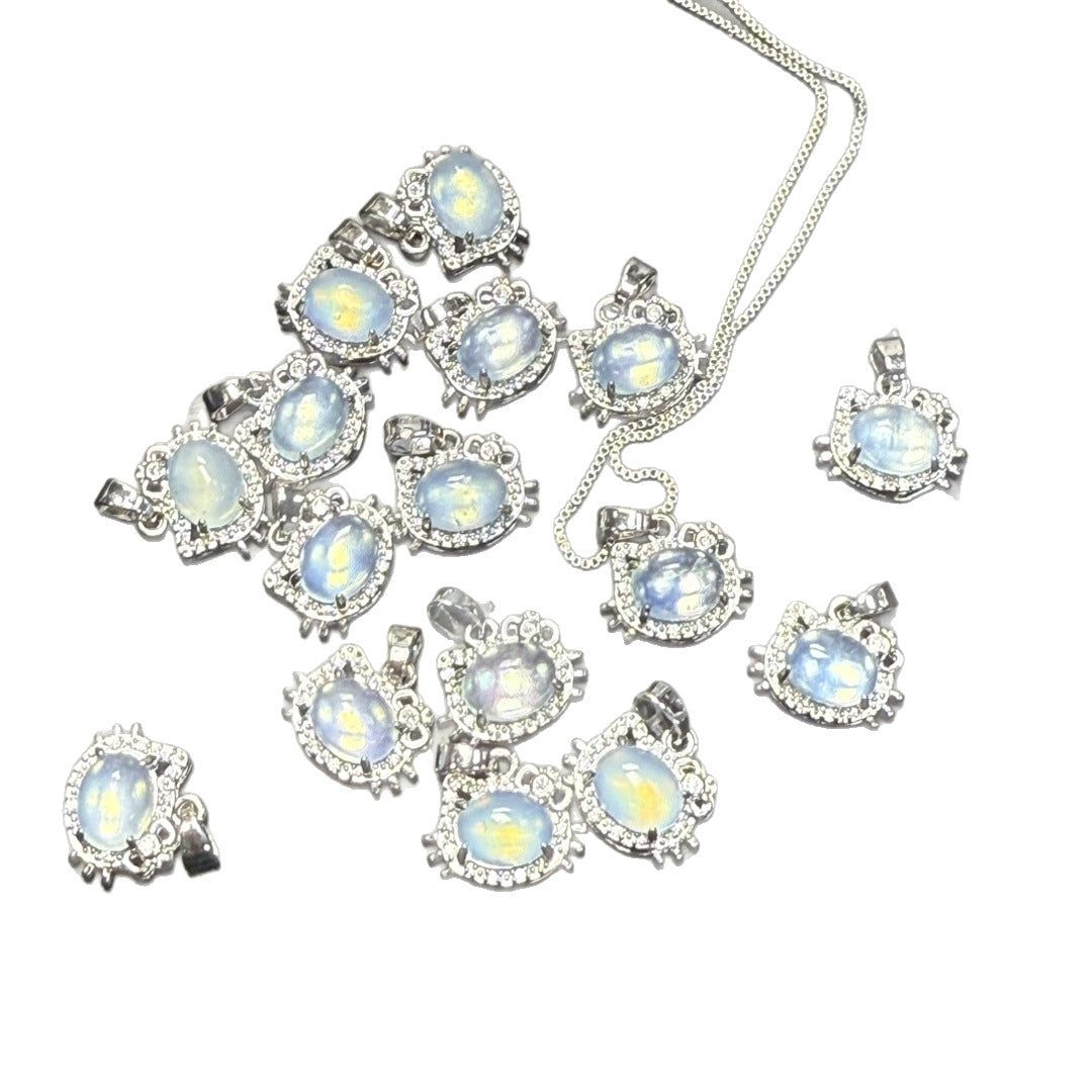 Women's Aquamarine Amethyst Fashionable Colorful Full Diamond Necklaces