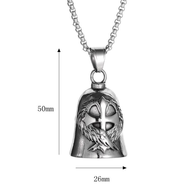 Steel Casting Polished Wings Cross Motorcycle Pendant