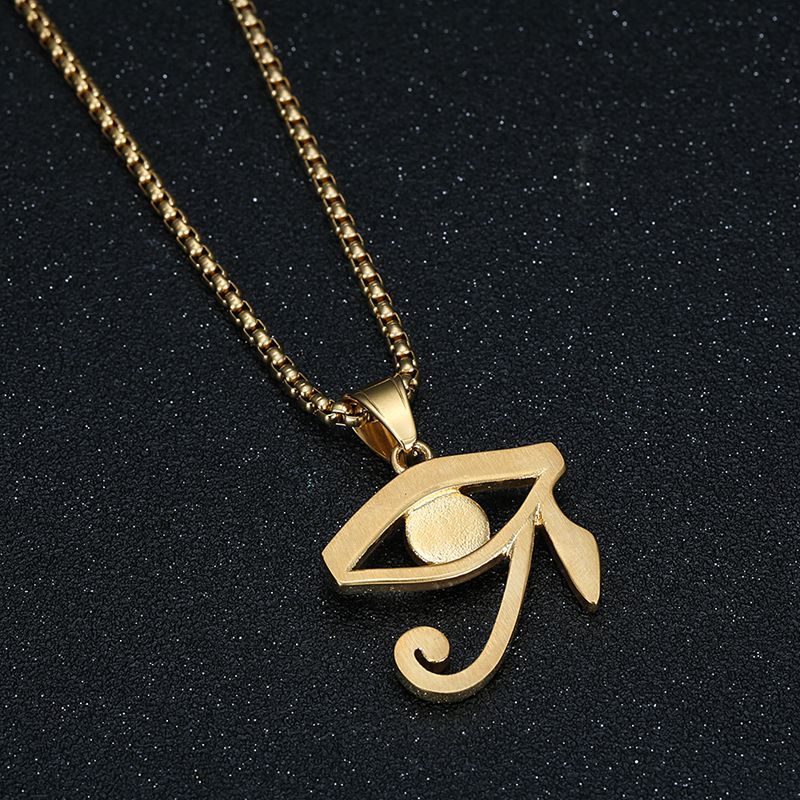 Horus Titanium Steel Gold Plated Turkey Blue Pendants