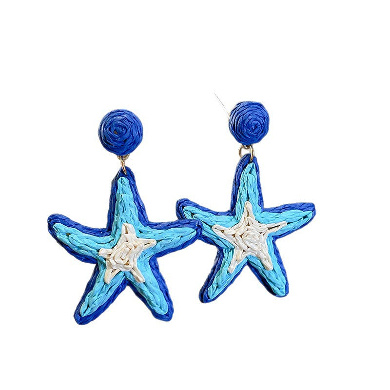 Summer Super Fairy Vacation Style Blue Flower Tassel Fashion Elegant Rings