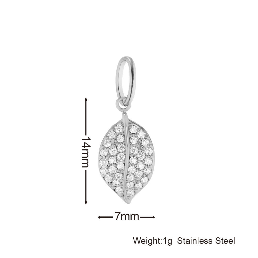 Inlaid Zircon Stainless Steel Gold-plated Cross Pendant