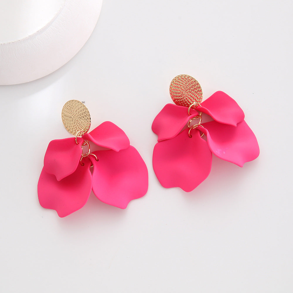 Women's Color Acrylic Pearl Tassel Spray Paint Eardrops Fashion Earrings