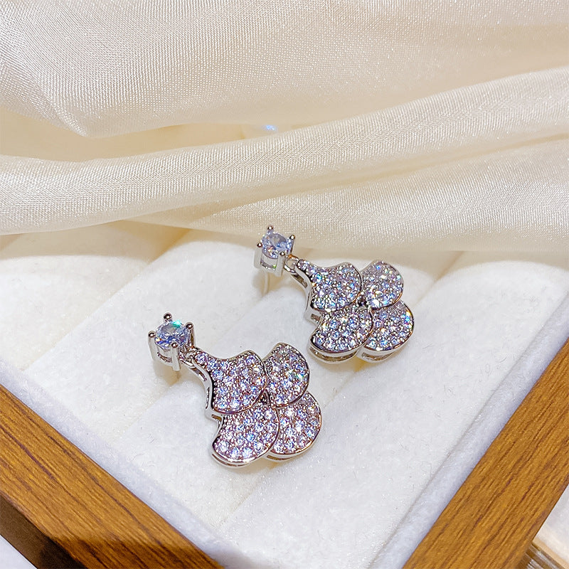 Flower Collection Real Gold Plating Quality Sweet Earrings