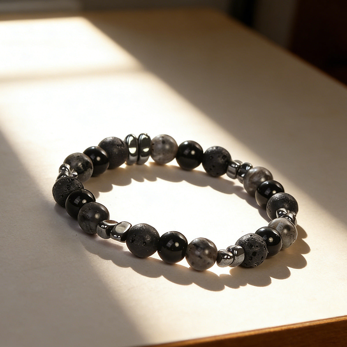 Beaded Volcanic Rock Natural Glitter Handmade Bracelets