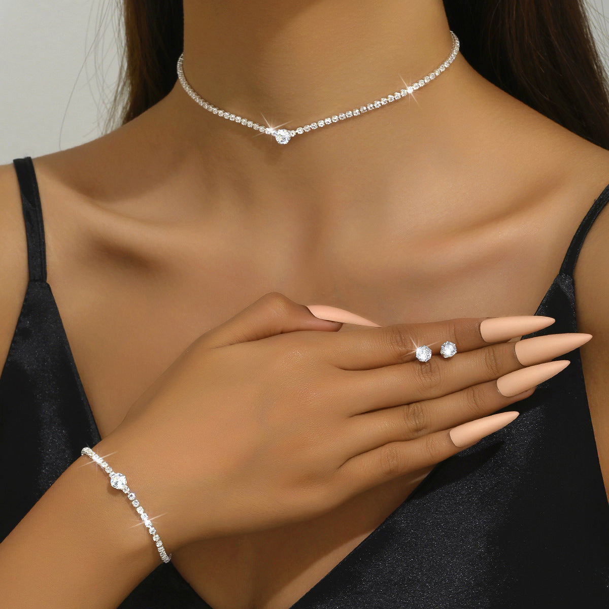Light Luxury High Sense Crystal Zircon Simple Necklaces
