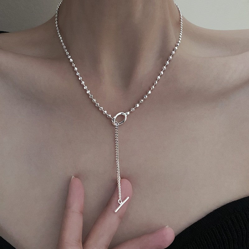 Women's Style Imitation Pearl Retro Buckle Asymmetric Multilayer Collarbone Elegance Creativity Necklace