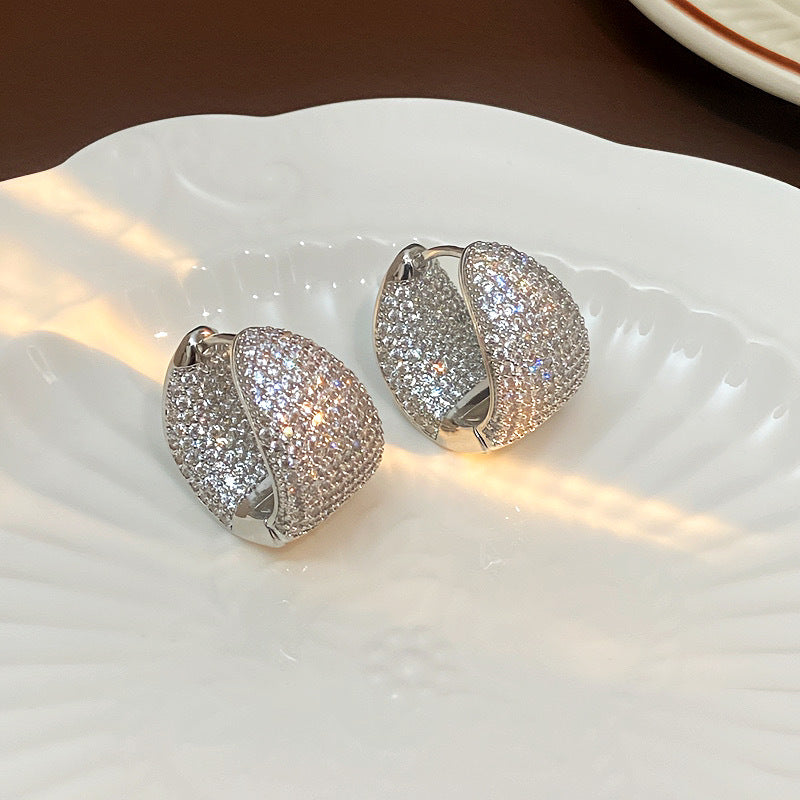 Women's Fashion Micro Inlaid Zircon Ear Clip Style Personality Earrings