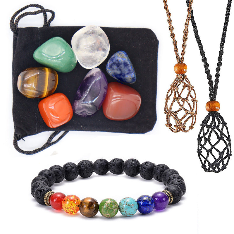Large Particle Irregular Natural Stone Yoga Net Bracelets