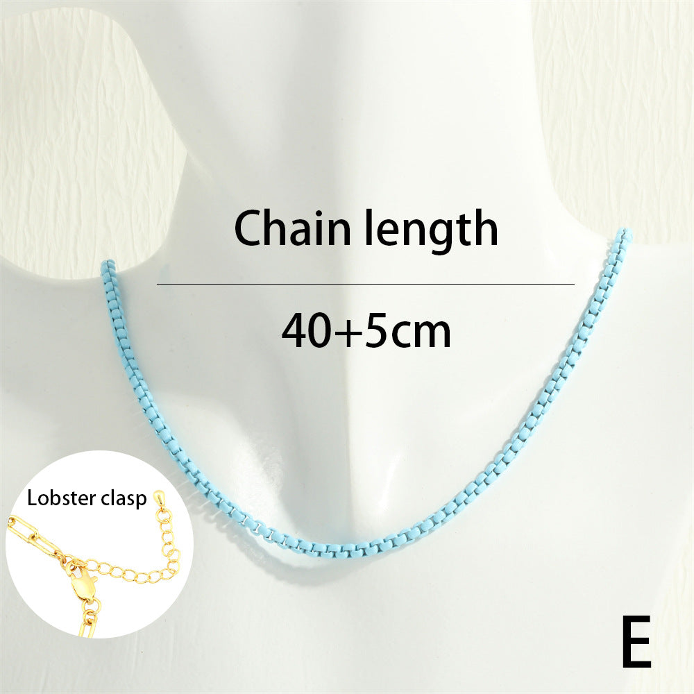 Fashionable Paint Box Chain Summer Bohemian Jewelry Set