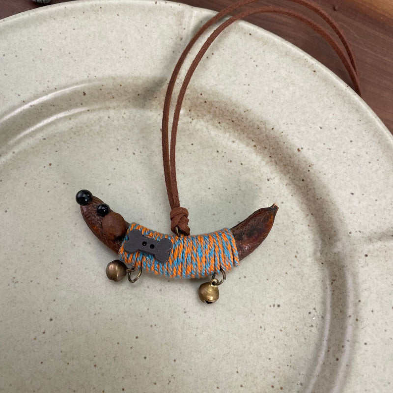 Pea Horn Sausage Dog Sweater Chain Fun Braid Rope Bell Pendants