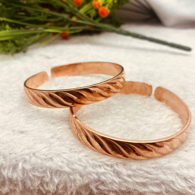Women's & Men's Nepal Tibetan Couple Red Copper Open Bracelets